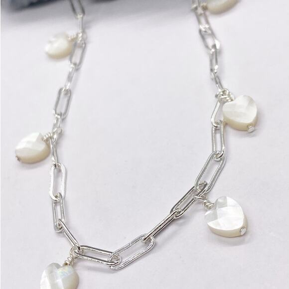NEW FP x Luna Norte Heart Shaped Mother Of Pearl Anklet - Picture 5 of 14